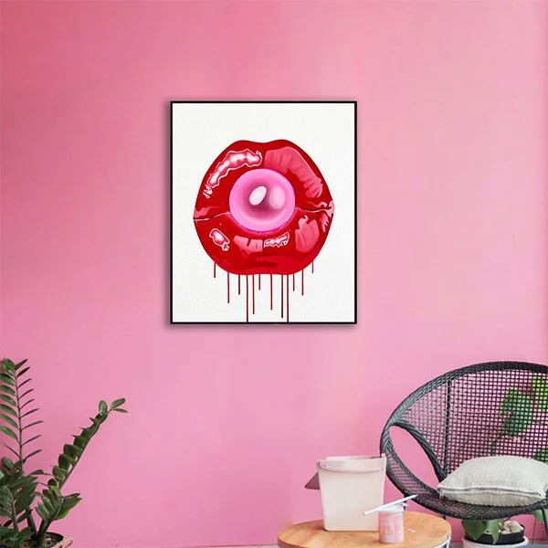  Medium : Oil on gesso covered wood panel with diamond dust. Framed with black stained wood, low profile frame  Size : 50cm x 60cm