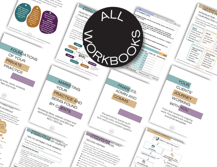 Some example pages from all the workbooks