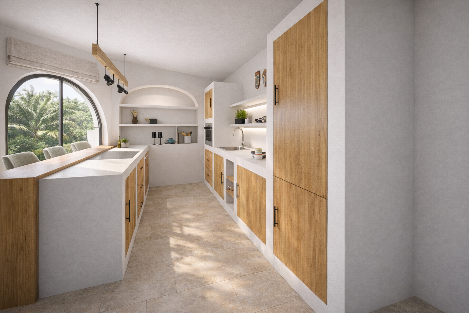 Ibiza style kitchen in our project in Benissa