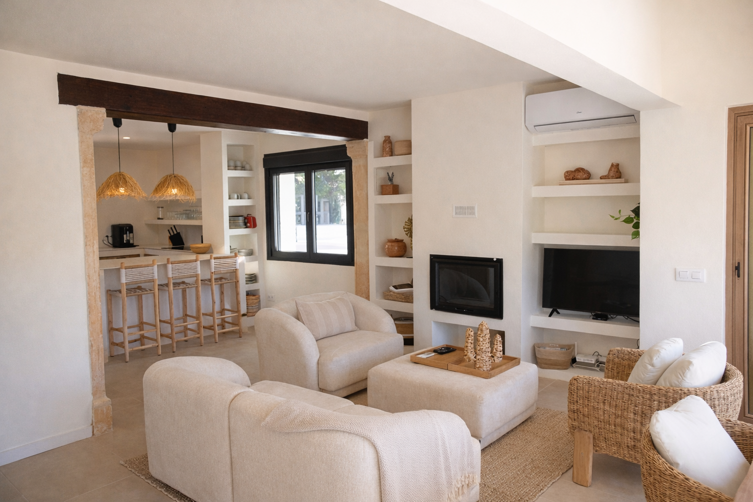 Ibiza-style villa renovation in Javea with natural stone and Mediterranean architecture