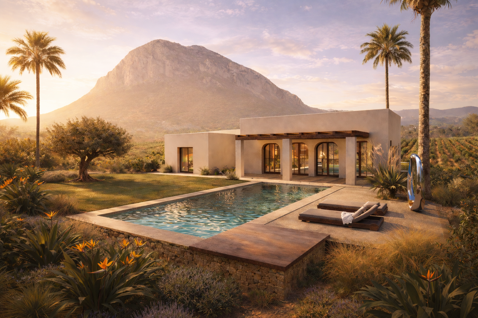ibiza style villa architectural visualization