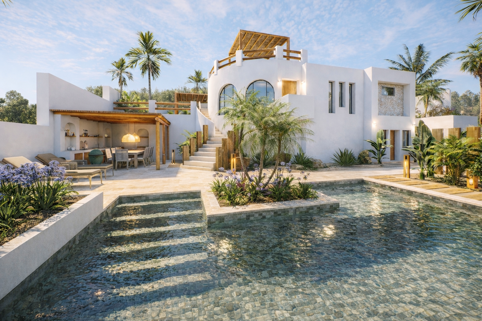ibiza style villa architectural visualization