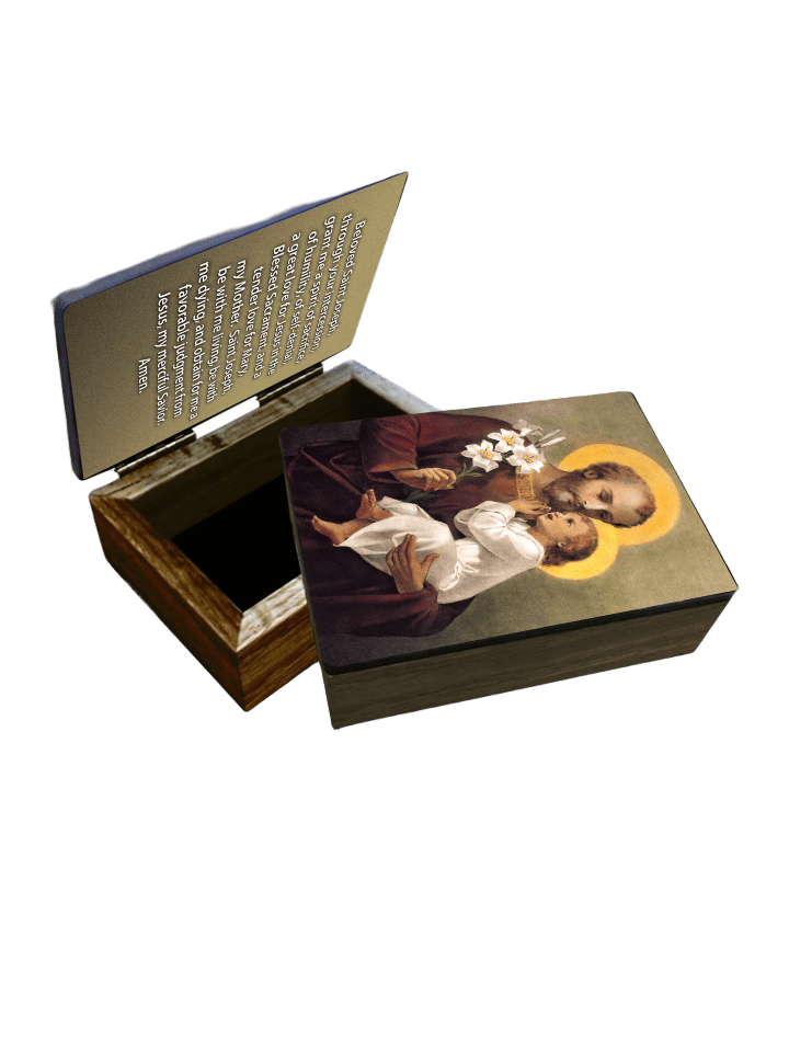 Catholic Style Box Design St. Joseph Keepsake Box — My Catholic Shop