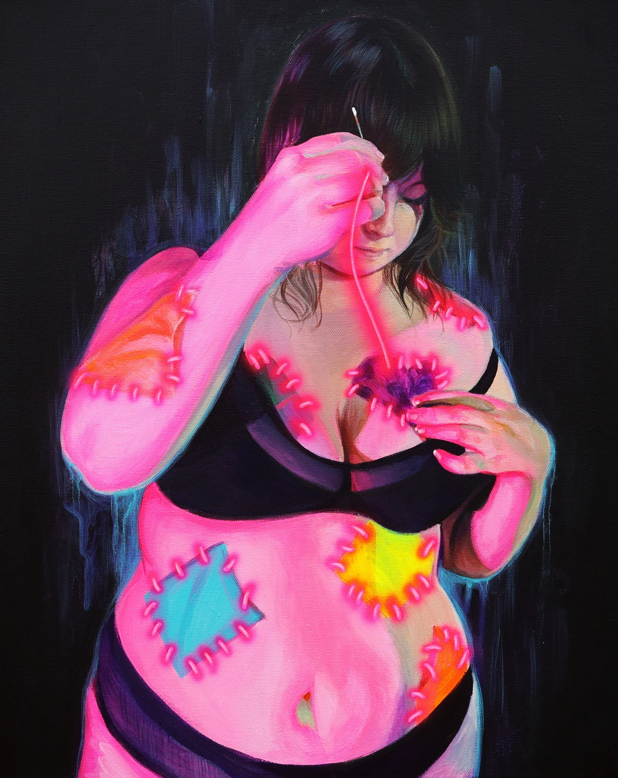 Stitched Together 20x26in Acrylic on Canvas 2026