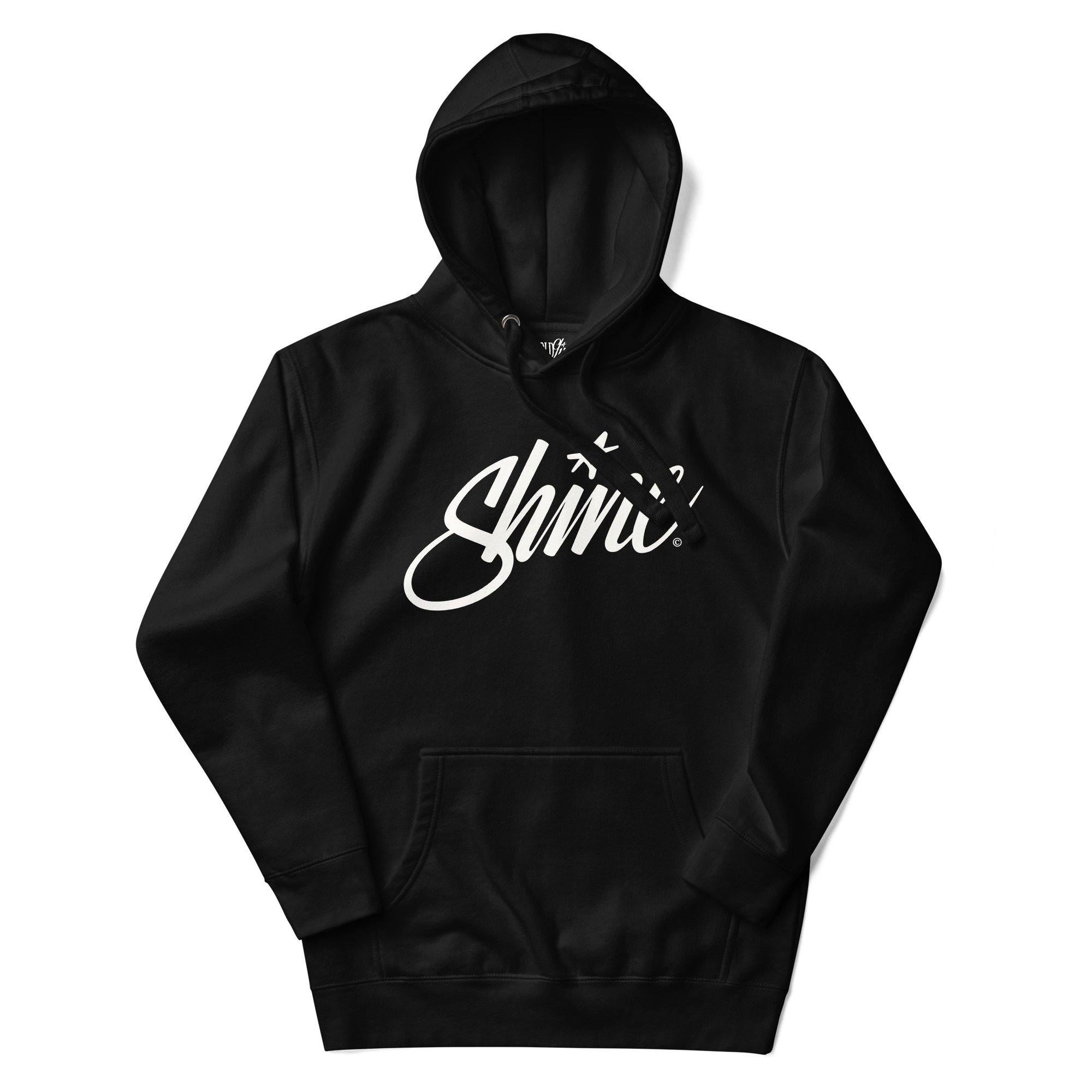 Shine white-on-black print hoodie