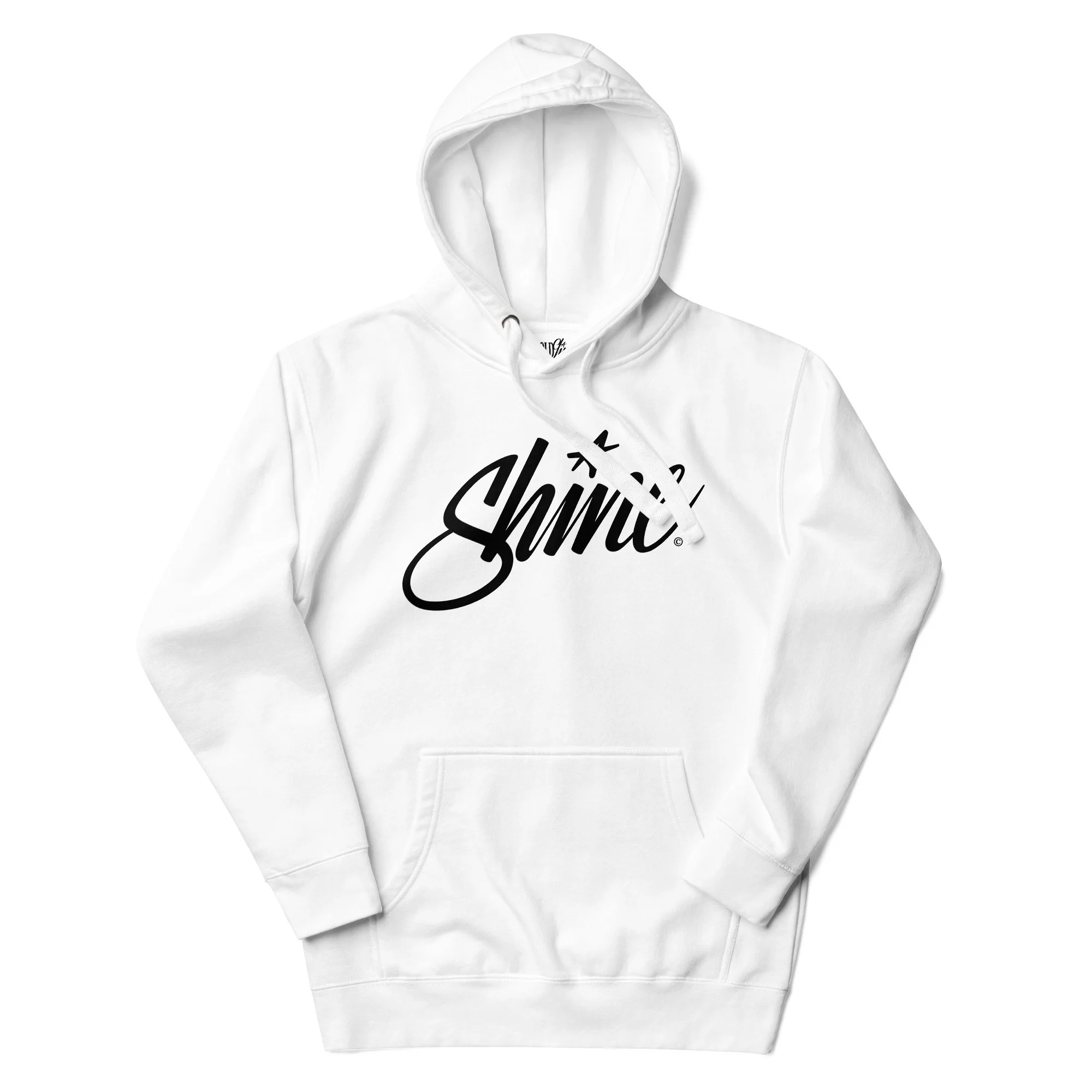 Shine black-on-white print hoodie