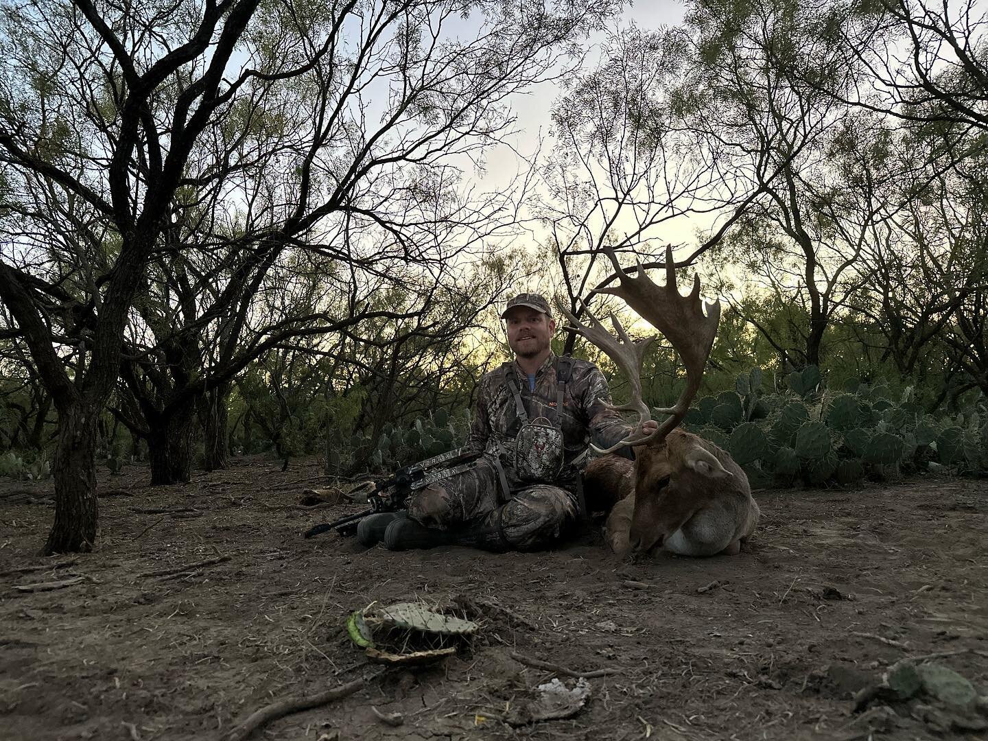 Fallow with a bow 🏹🏹 check ✅ congrats to Lee on an awesome hunt!  #fallowdeer #fallow #fallowhunting #deerhunting #deer #millersviewtx #lakeohivie #centraltexashunting