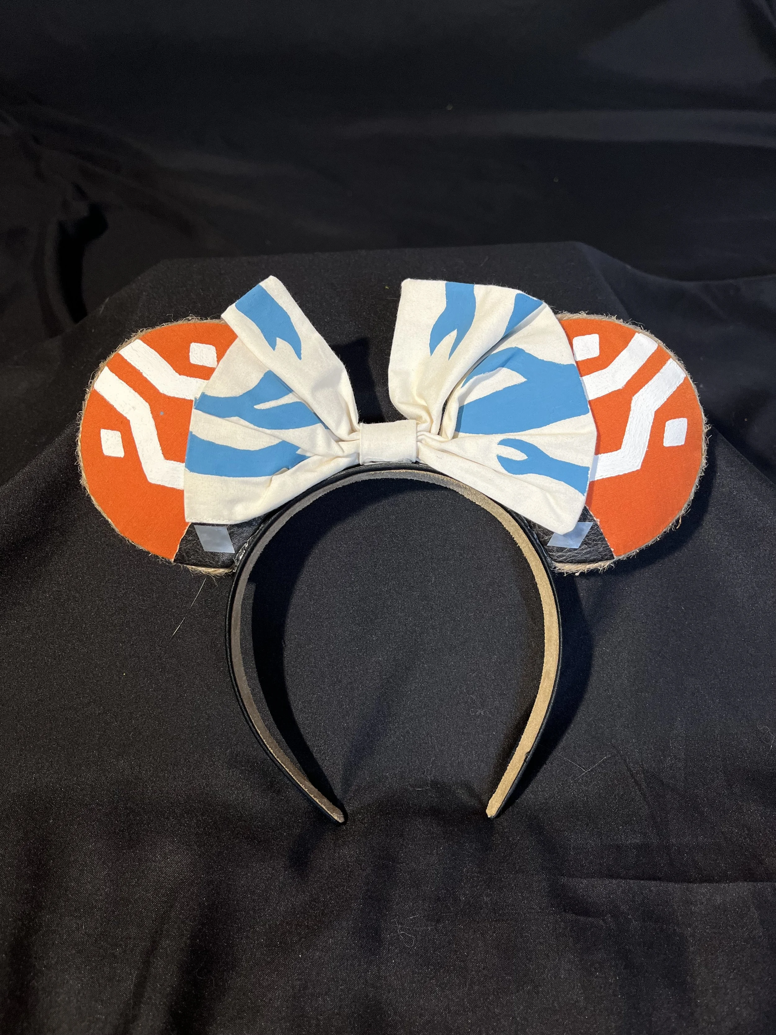 Handmade Disney ears inspired by Disney's and Star Wars Ahsoka.