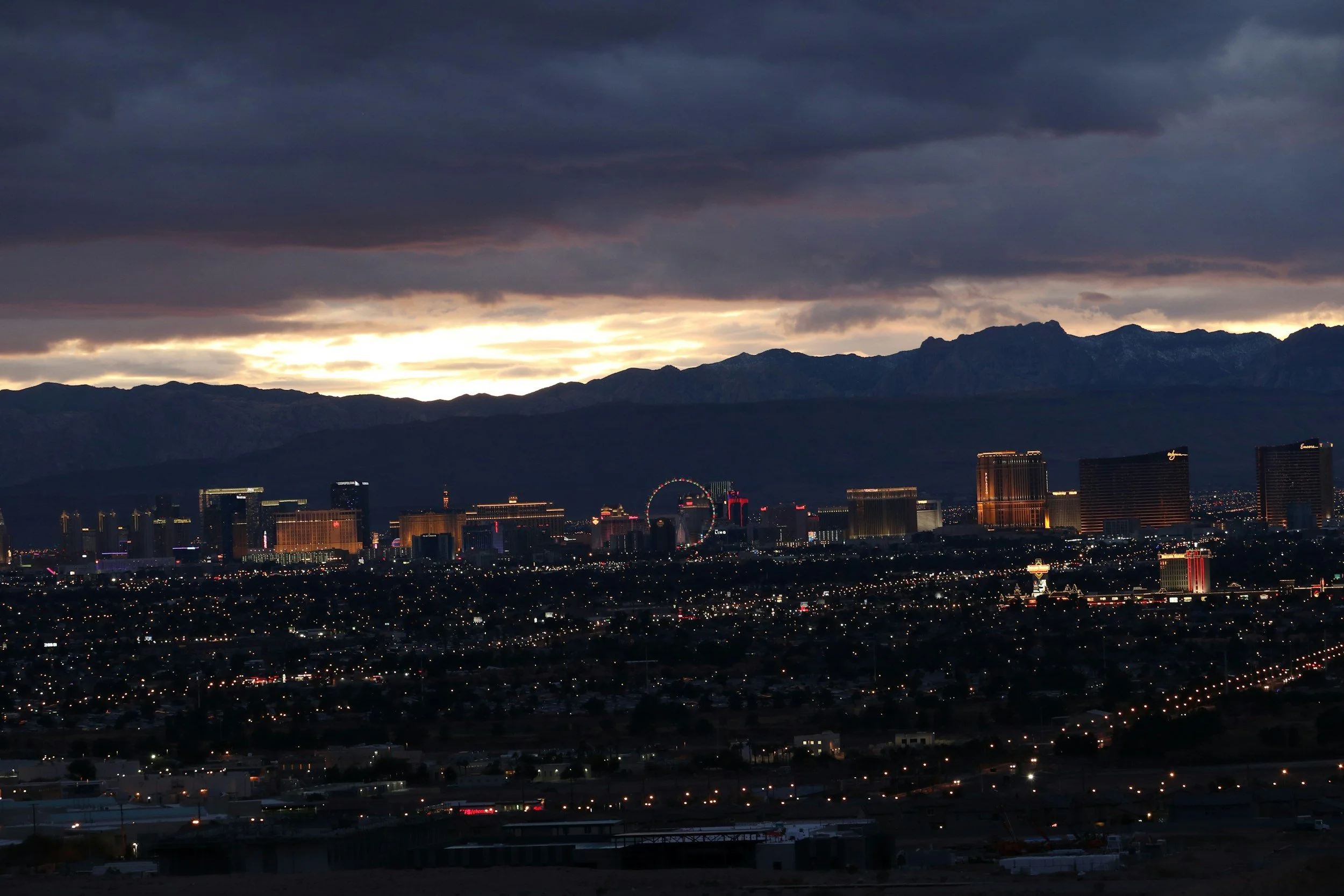 Night time sky line in Las Vegas