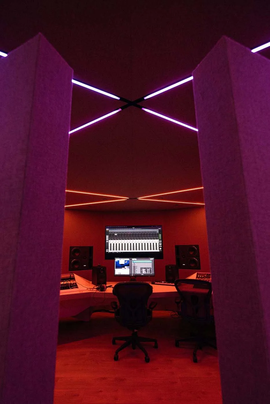studio M with music production and recording equipment