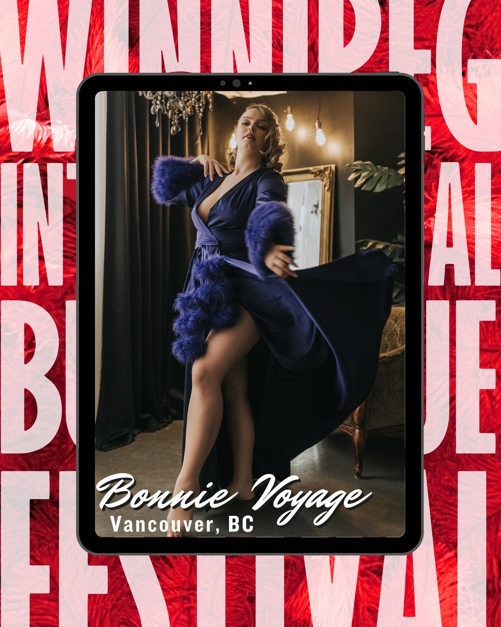 BONNIE VOYAGE "Her burlesque journey “took-off” in 2019 and she hasn’t looked back since. Hailing from Vancouver she has performed all over the Pacific Northwest, the prairies, Quebec and this past fall she was invited to perfo