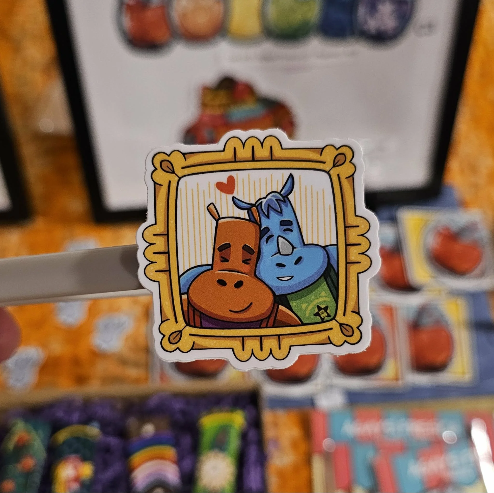 Hippo & Rhino Couple 2" | Cute Animal Vinyl Sticker