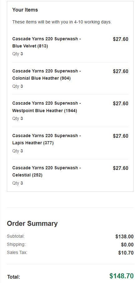 Love Crafts Yarn Order