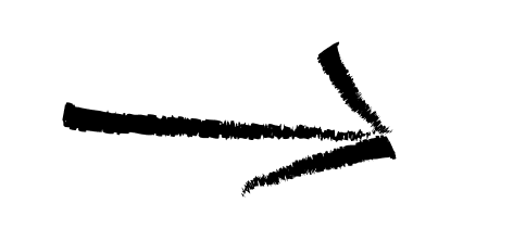 Black arrow pointing left and down on a white background.