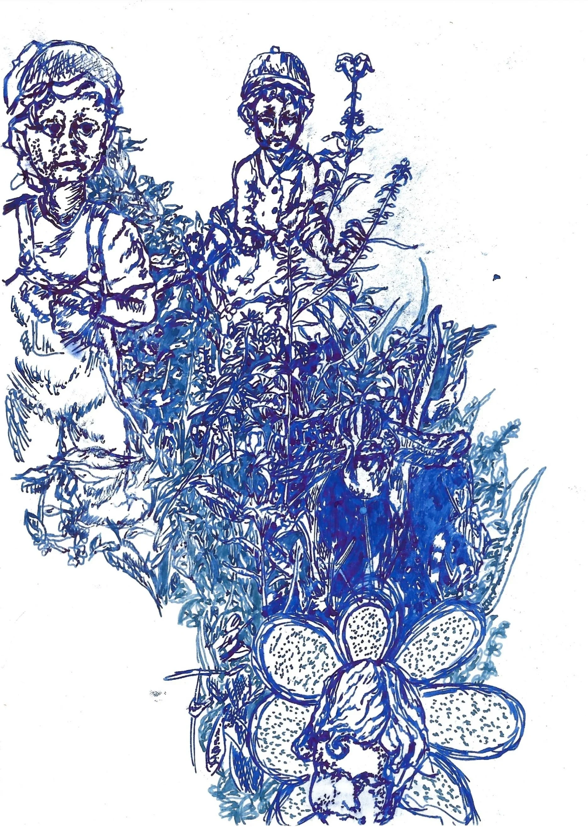 Boys in the Garden (2024)
9" x 6"
Ink on Paper 