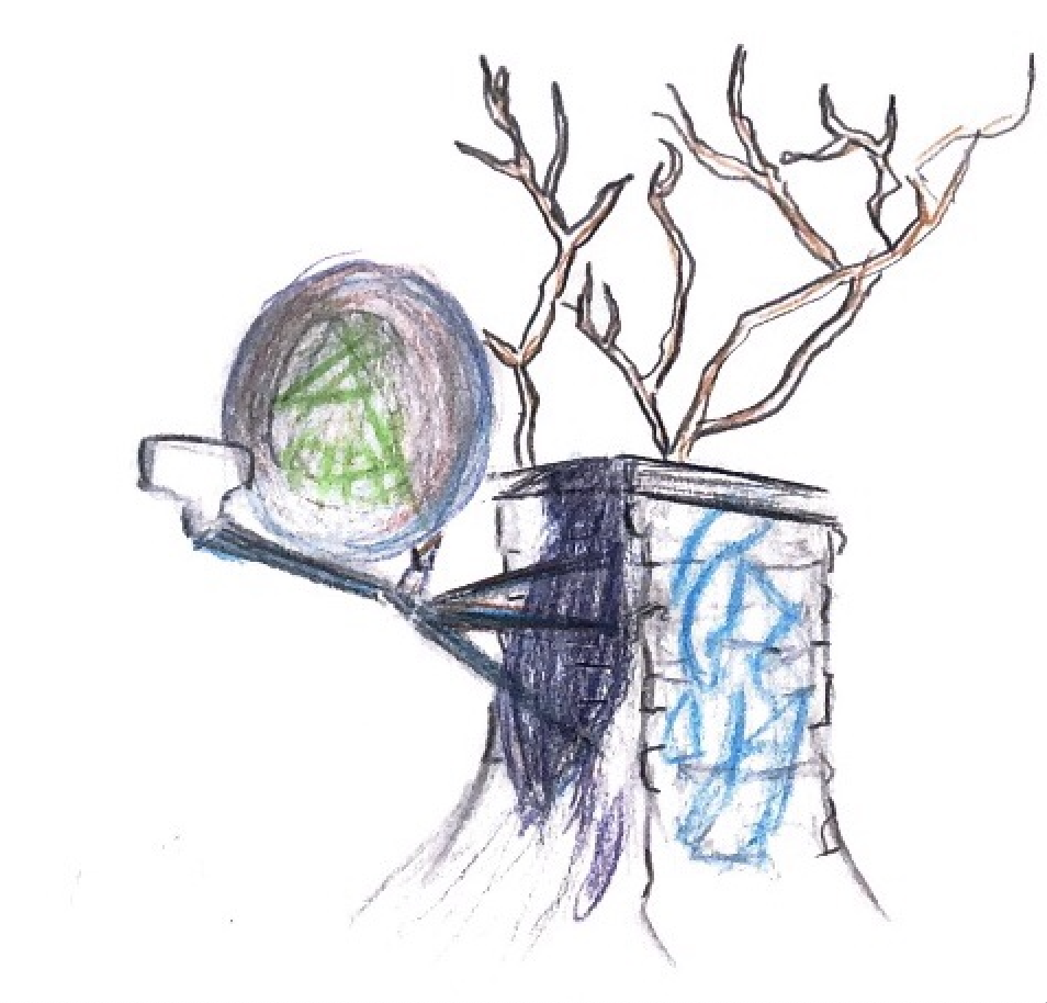 The Roof (2020)
5" x 5"
Colored Pencil on Paper 