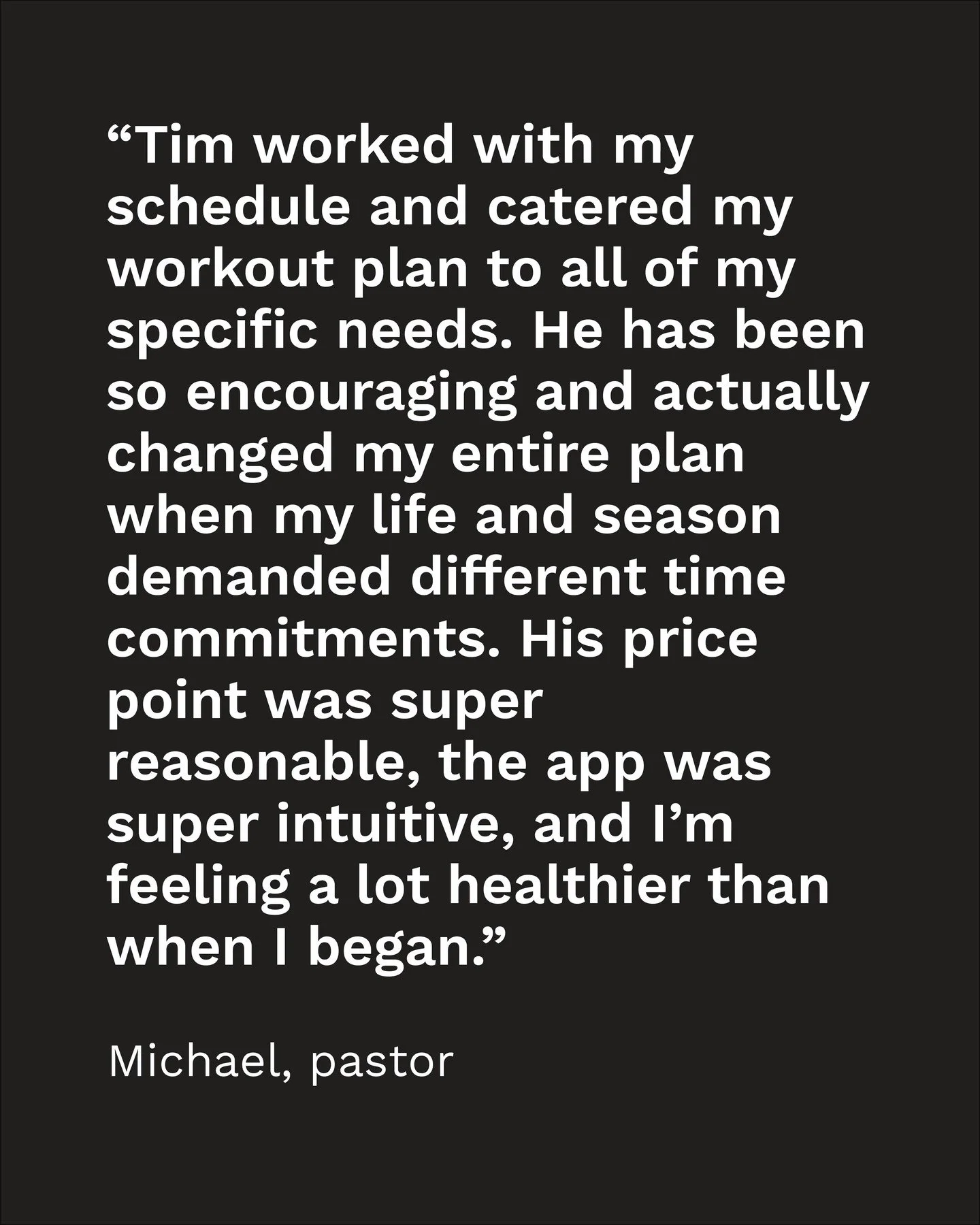 Sometimes life demands more flexibility than a &ldquo;one-size-fits-all&rdquo; plan can offer. That&rsquo;s why I love working with people like Michael&mdash;helping him navigate a busy ministry schedule and shifting seasons while still staying commi