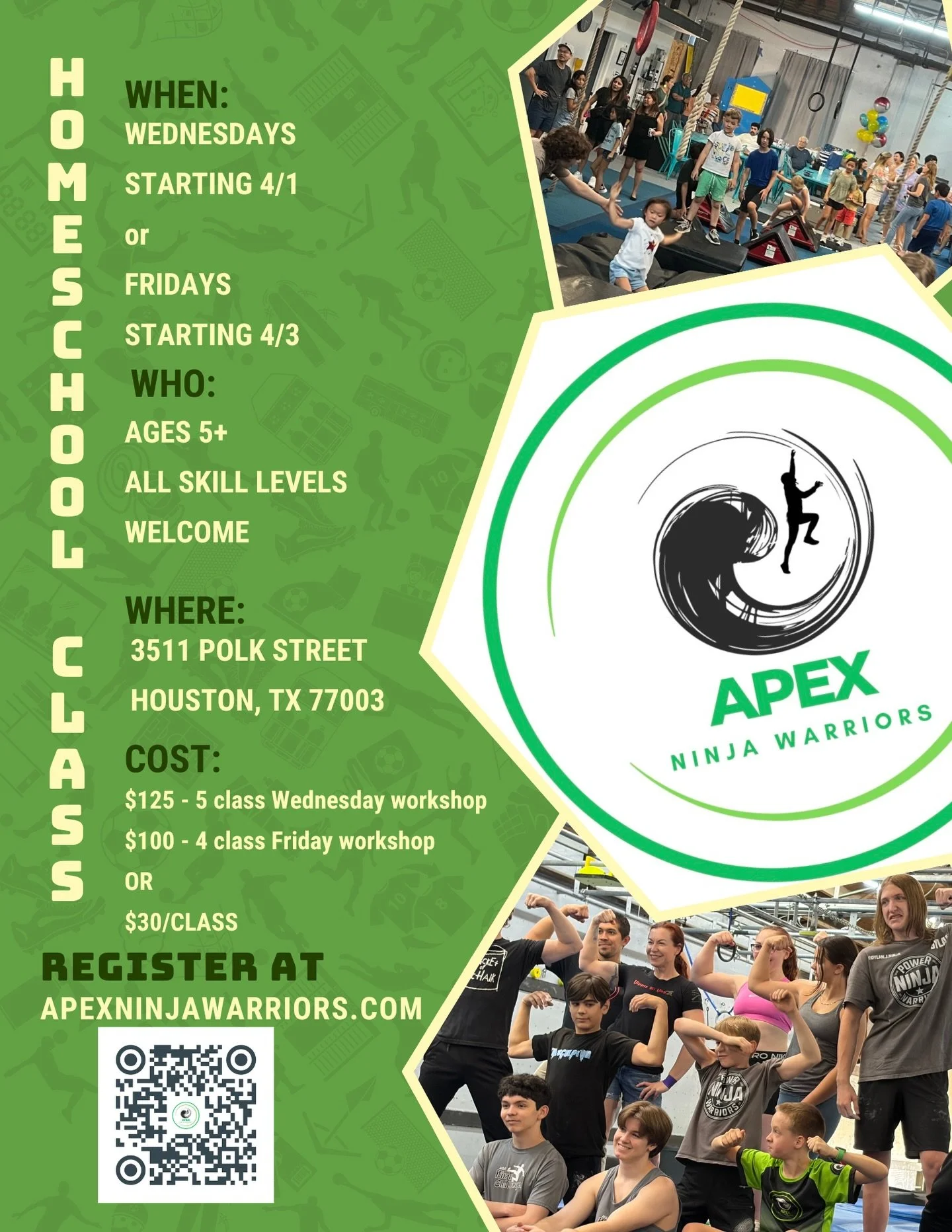 APRIL Homeschool classes are here! 
🔗BOOK NOW link in bio

#homeschool #ninja #youthsports #anw #htown