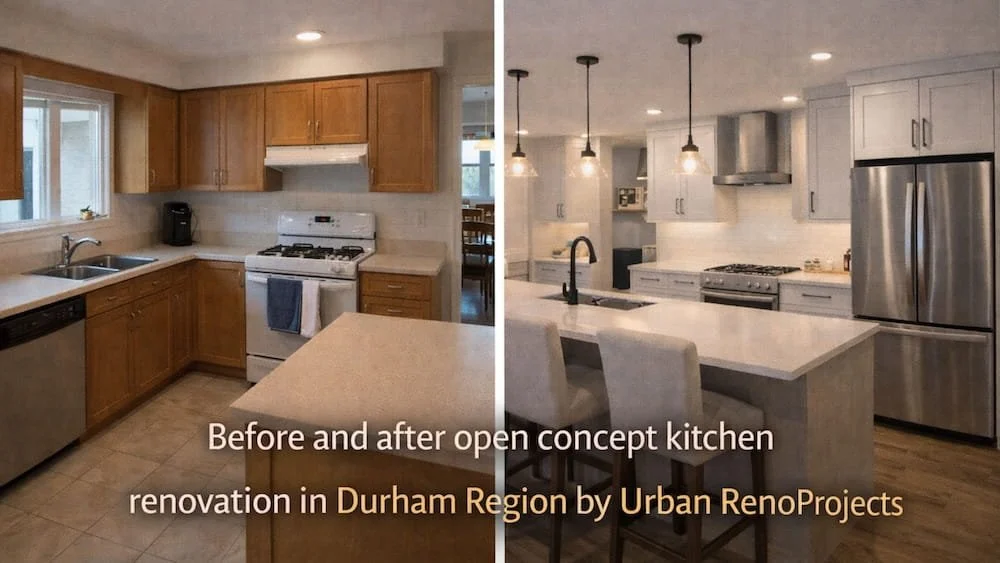 Before & after kitchen renovation in Ajax, ON