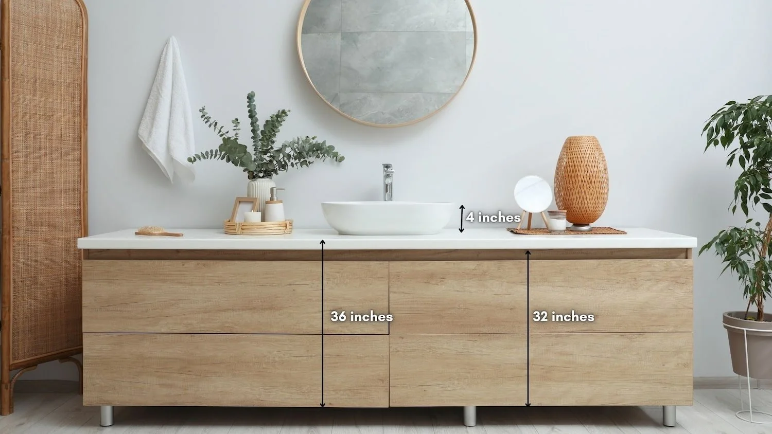 Example of comfort height vanity = 32 inch