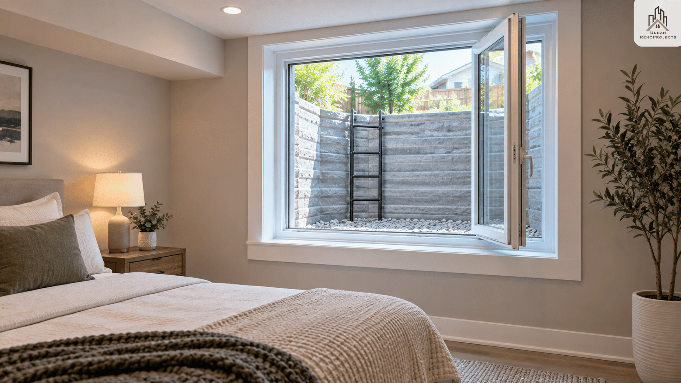 Egress window installation meeting Ontario Building Code requirements in Whitby Ontario | Urban Renoprojects