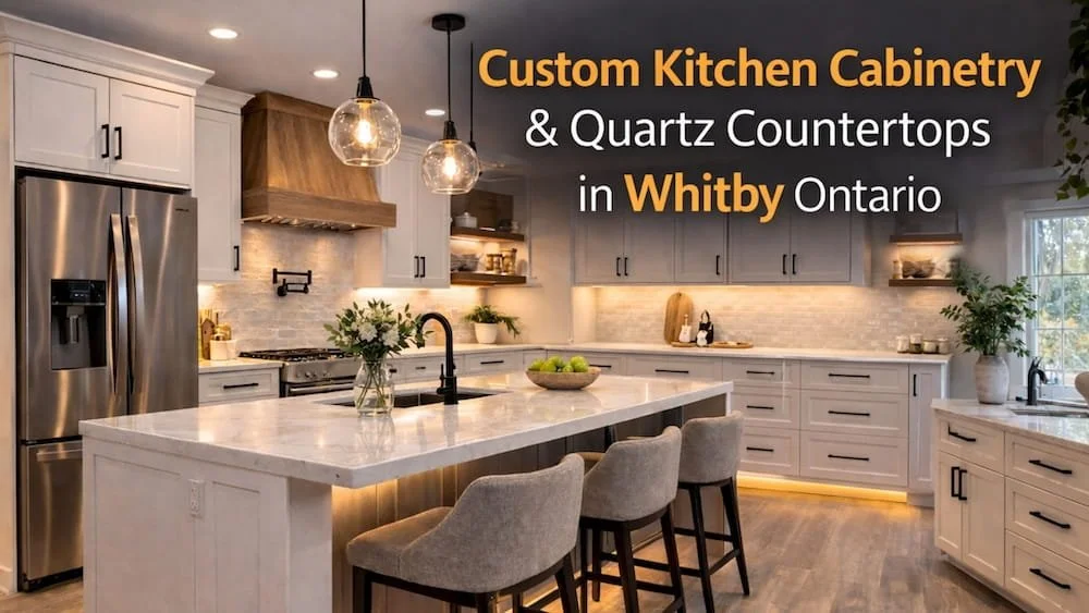 Custom kitchen cabinetry & Quartz countertops installation in Whitby, ON