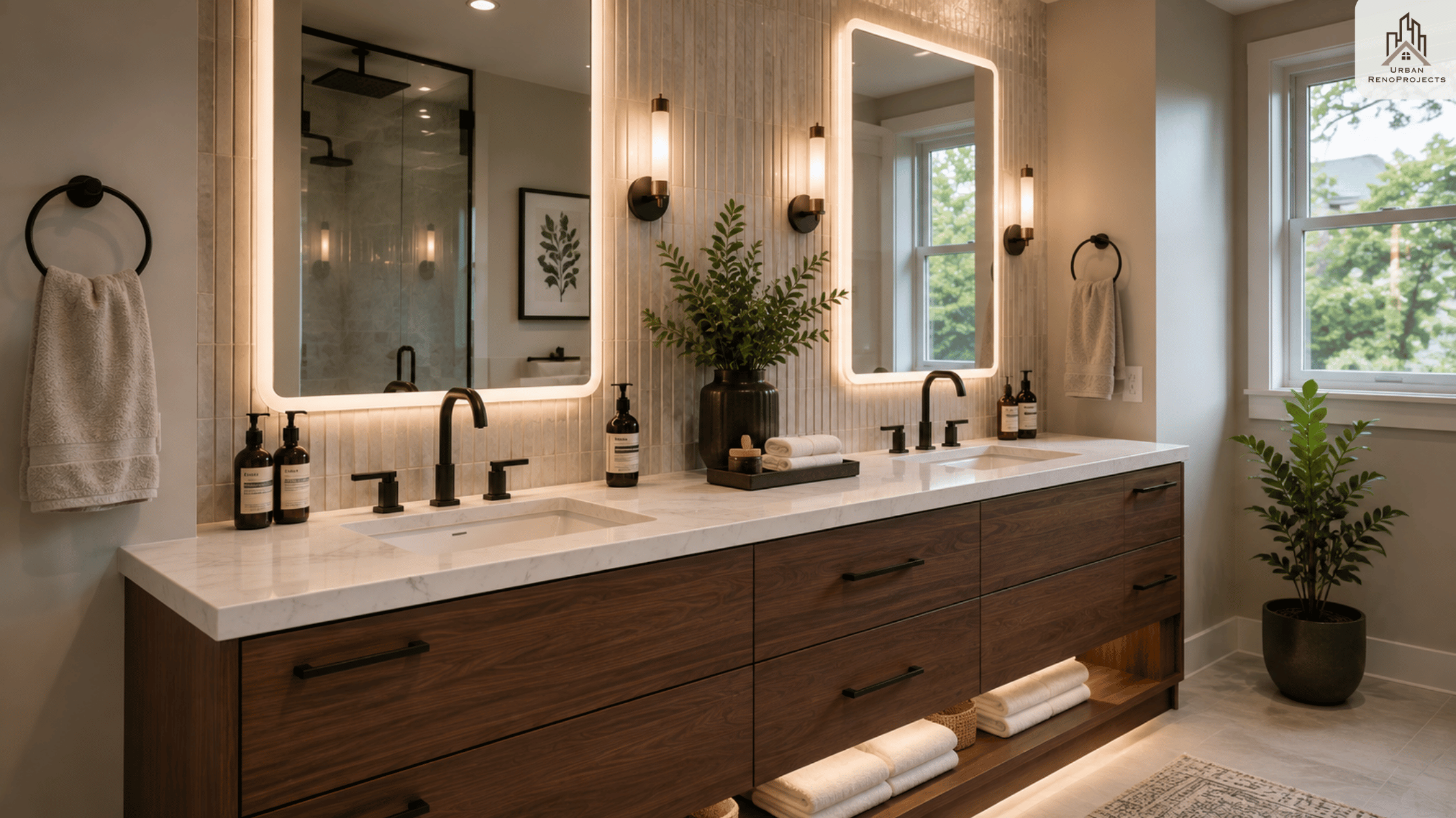 Double vanity ensuite renovation in Oshawa Durham Region - Urban RenoProjects