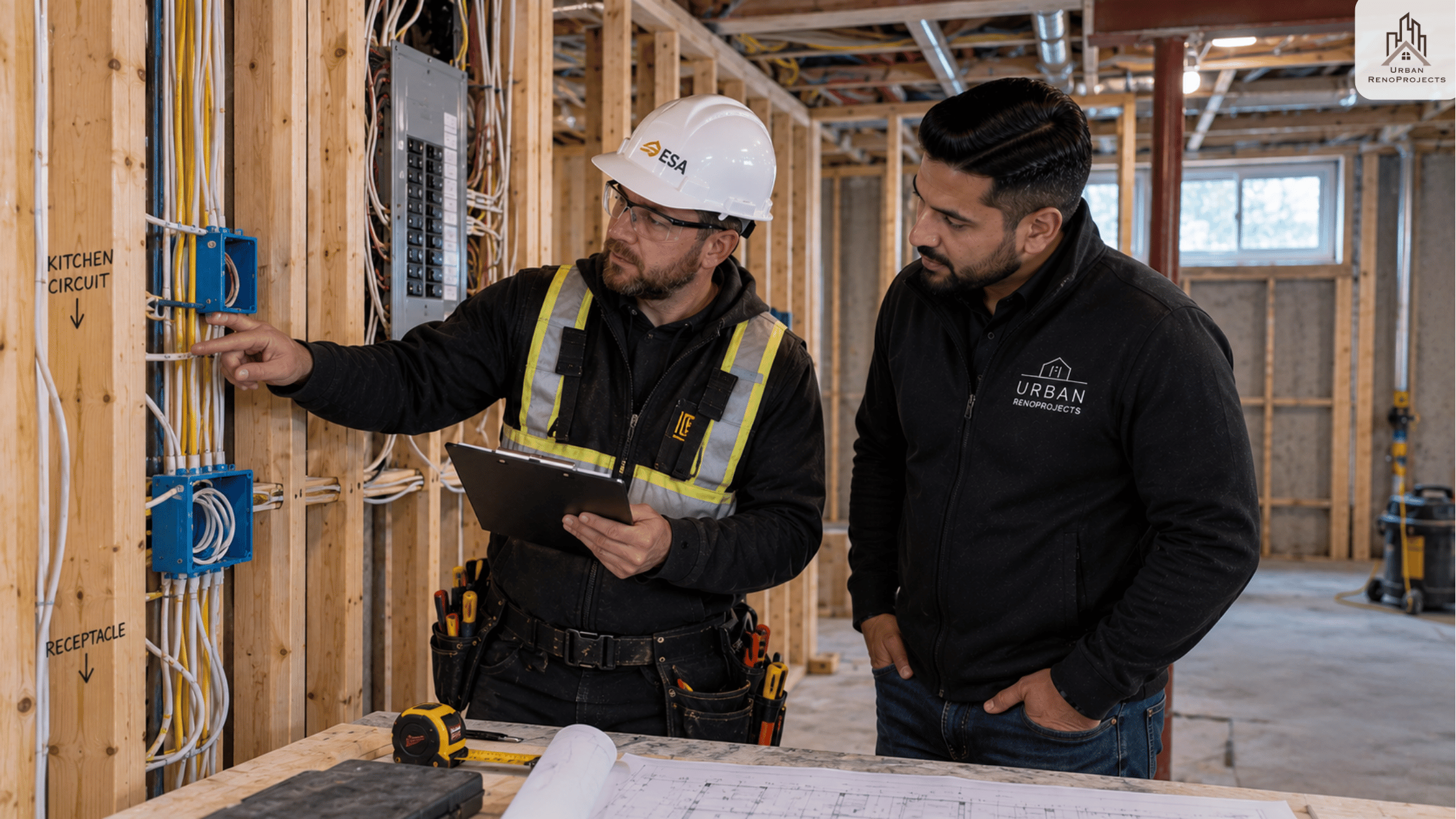 ESA electrical rough-in inspection during basement renovation in Oshawa Ontario | Urban Renoprojects