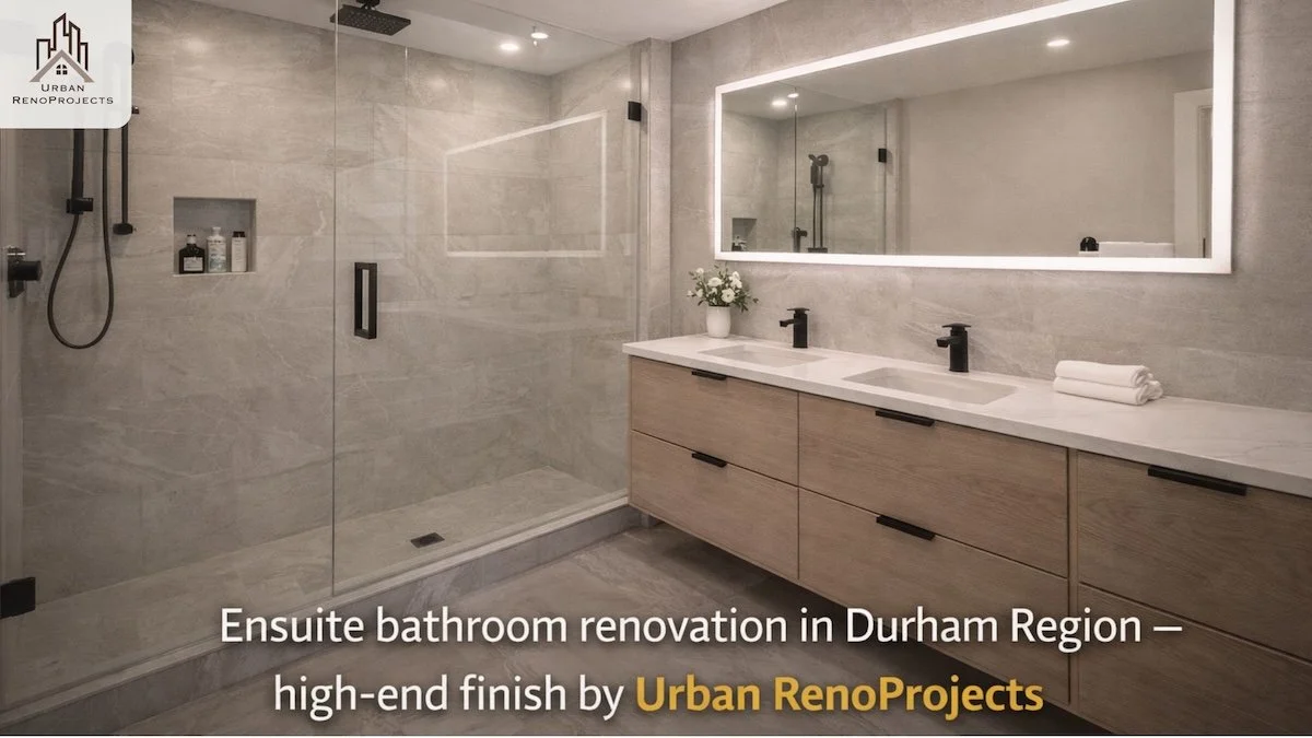 Ensuite bathroom renovation in Durham Region — high-end finish by Urban RenoProjects