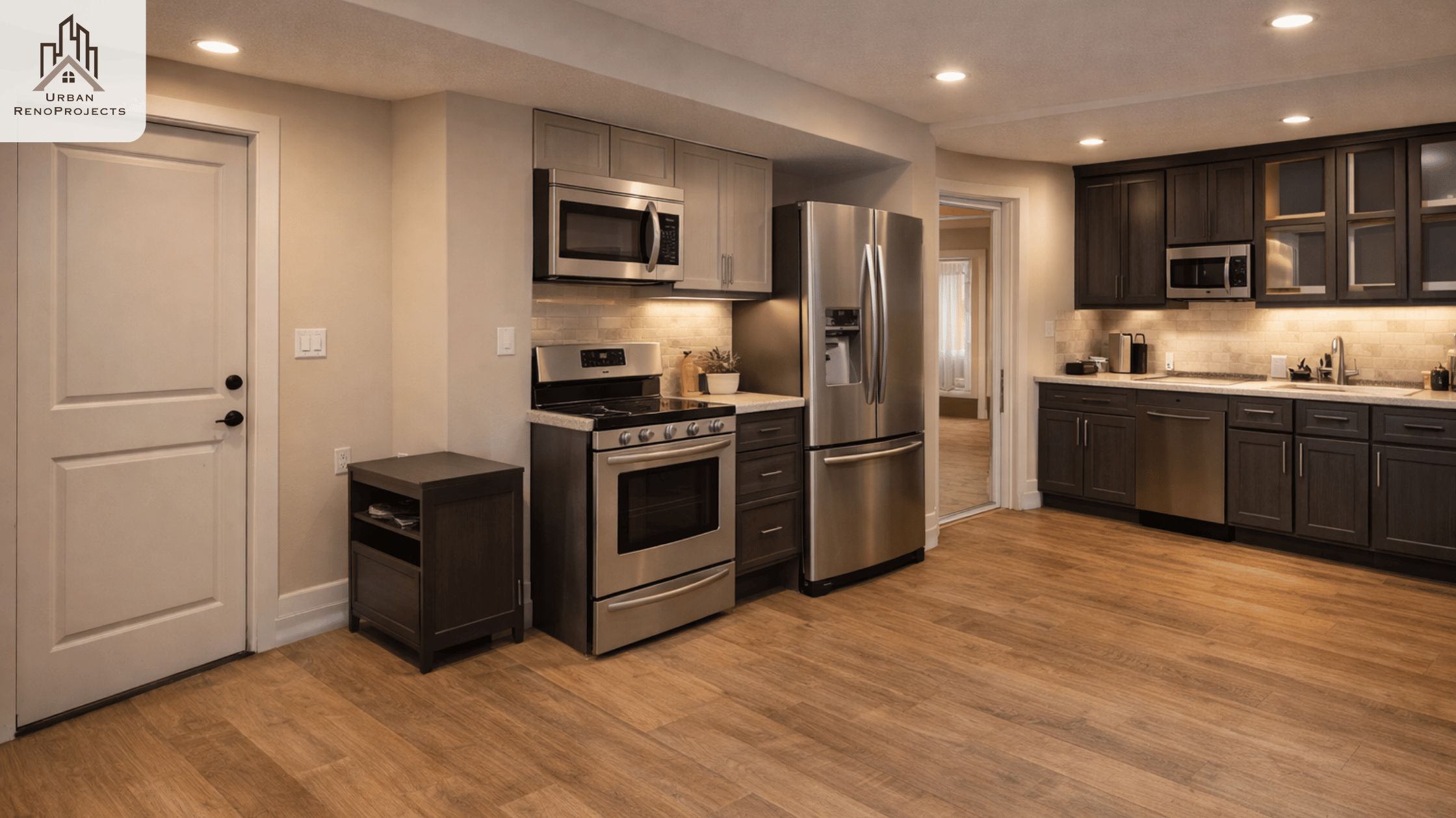 Legal basement apartment renovation in Oshawa, Ontario - separate entrance and full kitchen