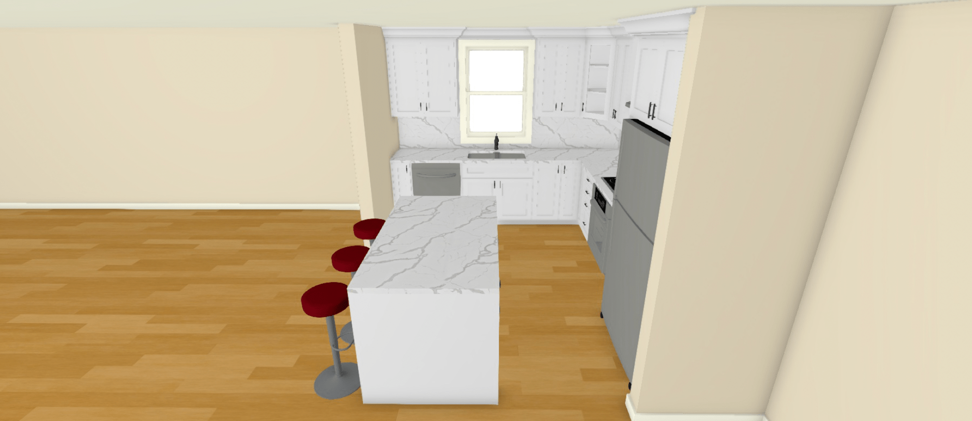 3D Rendering of kitchen remodel