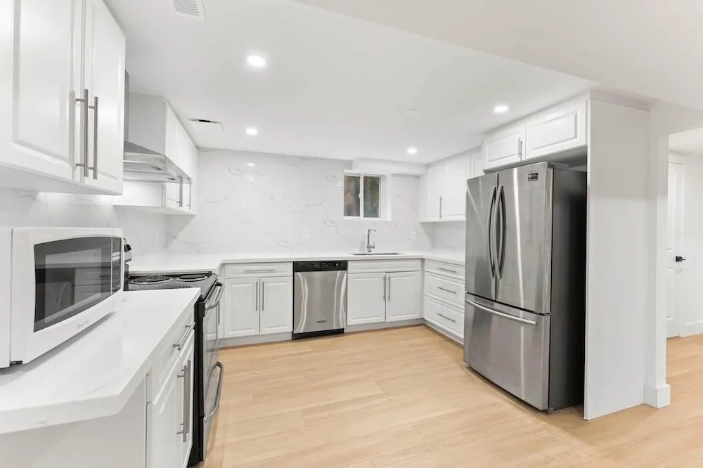 Finished basement remodel in Durham Region with a spacious and functional living area