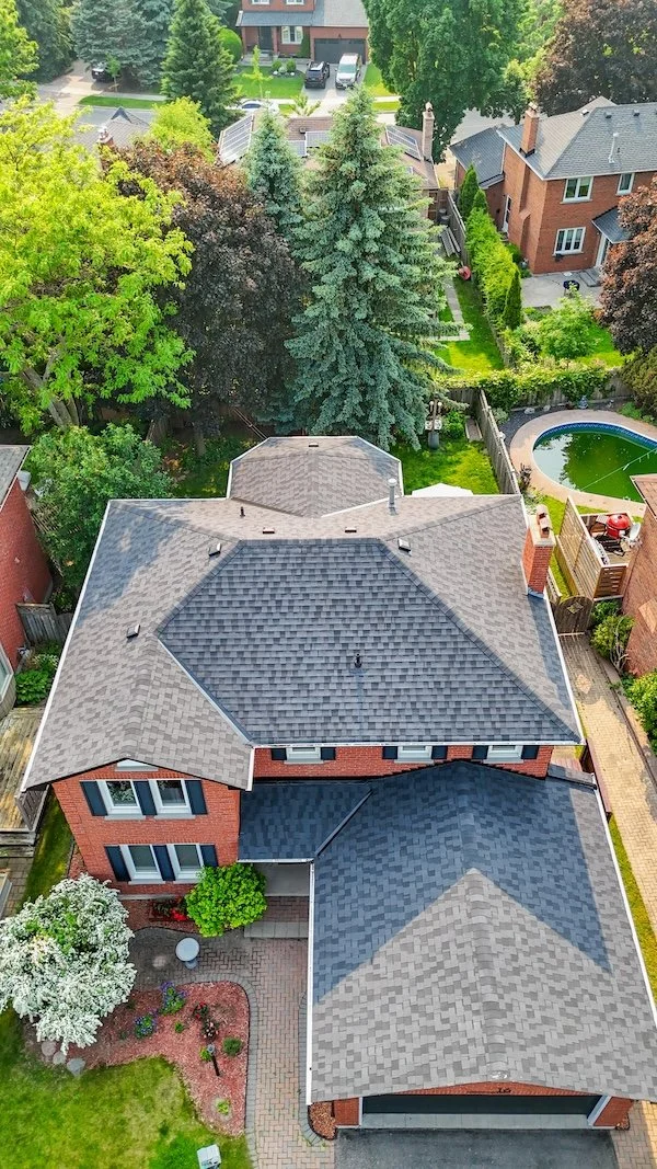 Clarington stationary roof vent replacing old turbine on shingle roof