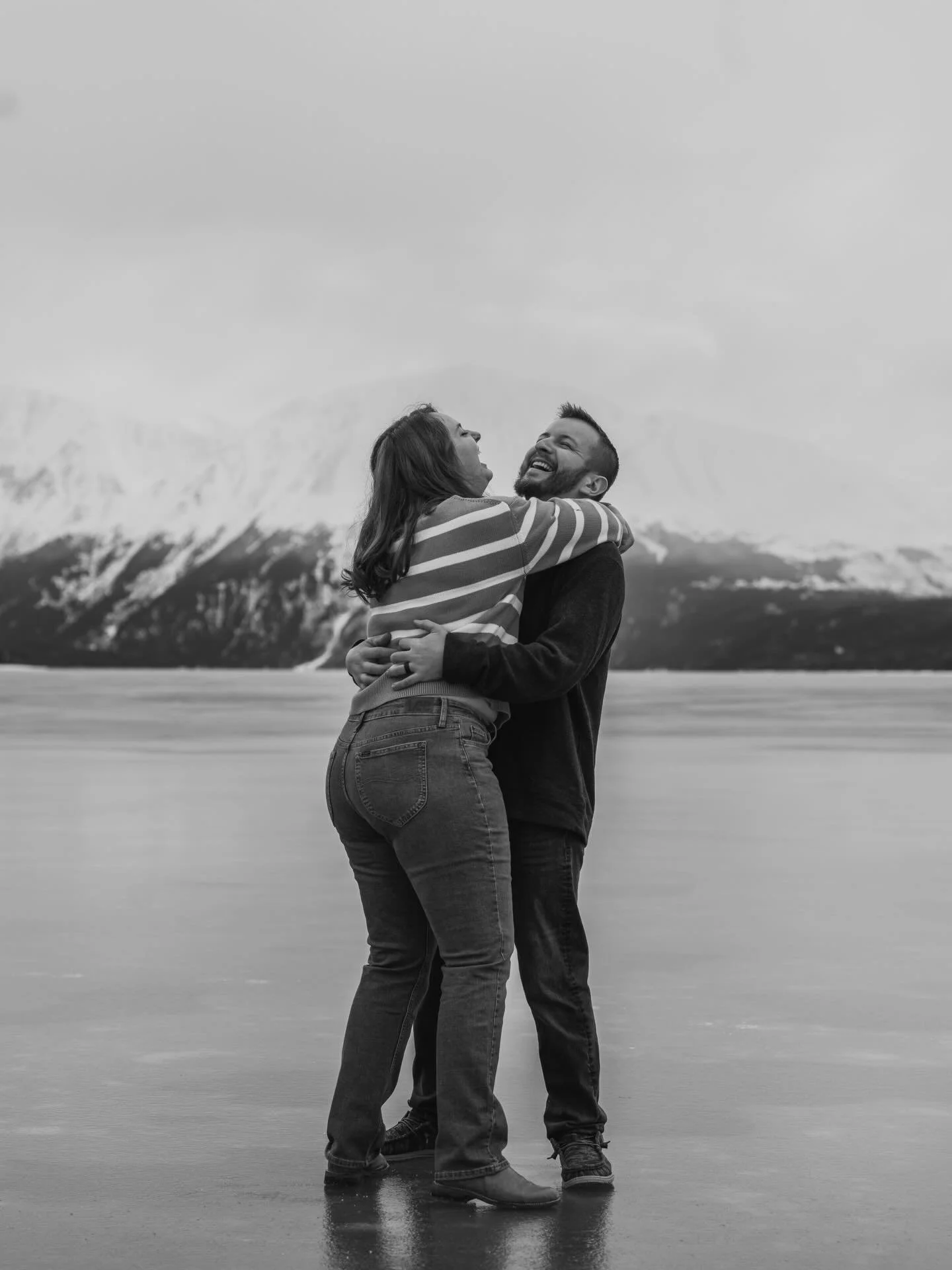 O + B&rsquo;s engagement session was an absolute blast! 

There is just something about winter in Alaska that brings out the playful side of people &mdash; and these two fully embraced it. We were laughing nonstop as they slipped and slid across the 