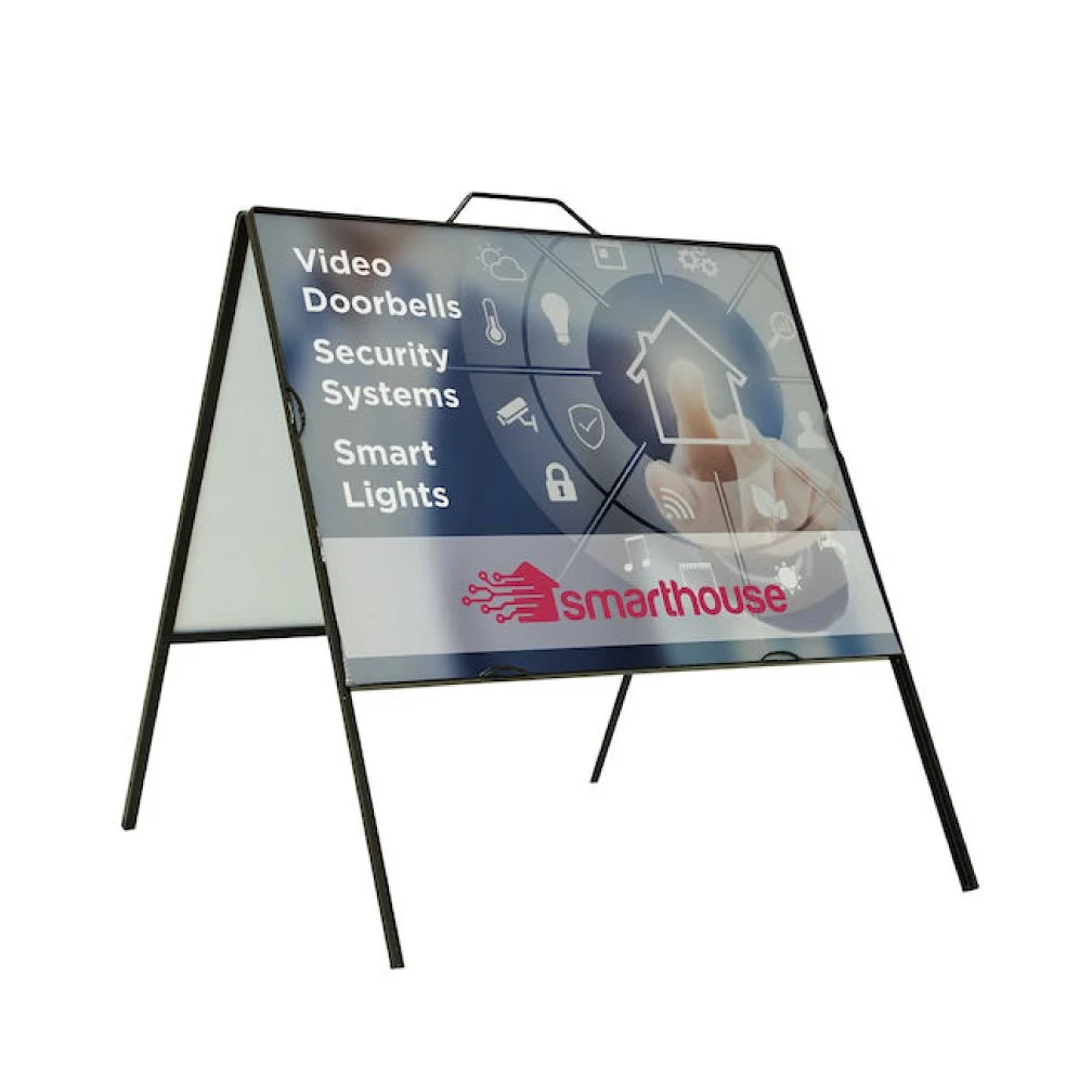 IMAGE OF METAL A FRAMe SIGN