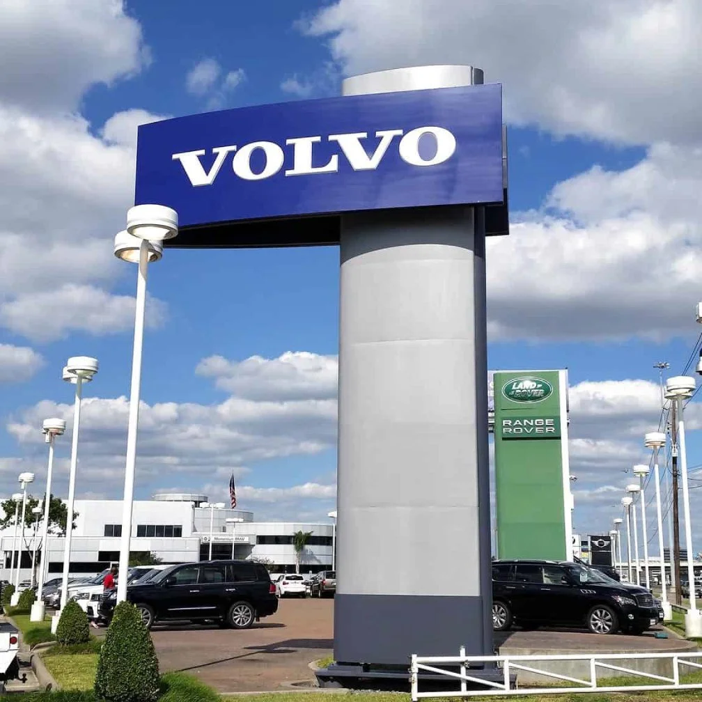 Pylon Sign with Illuminated 3D Letters