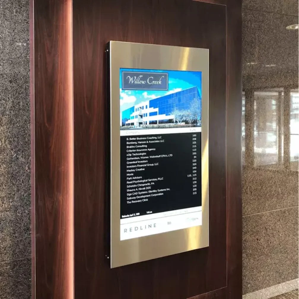image of an electronic directory sign.
