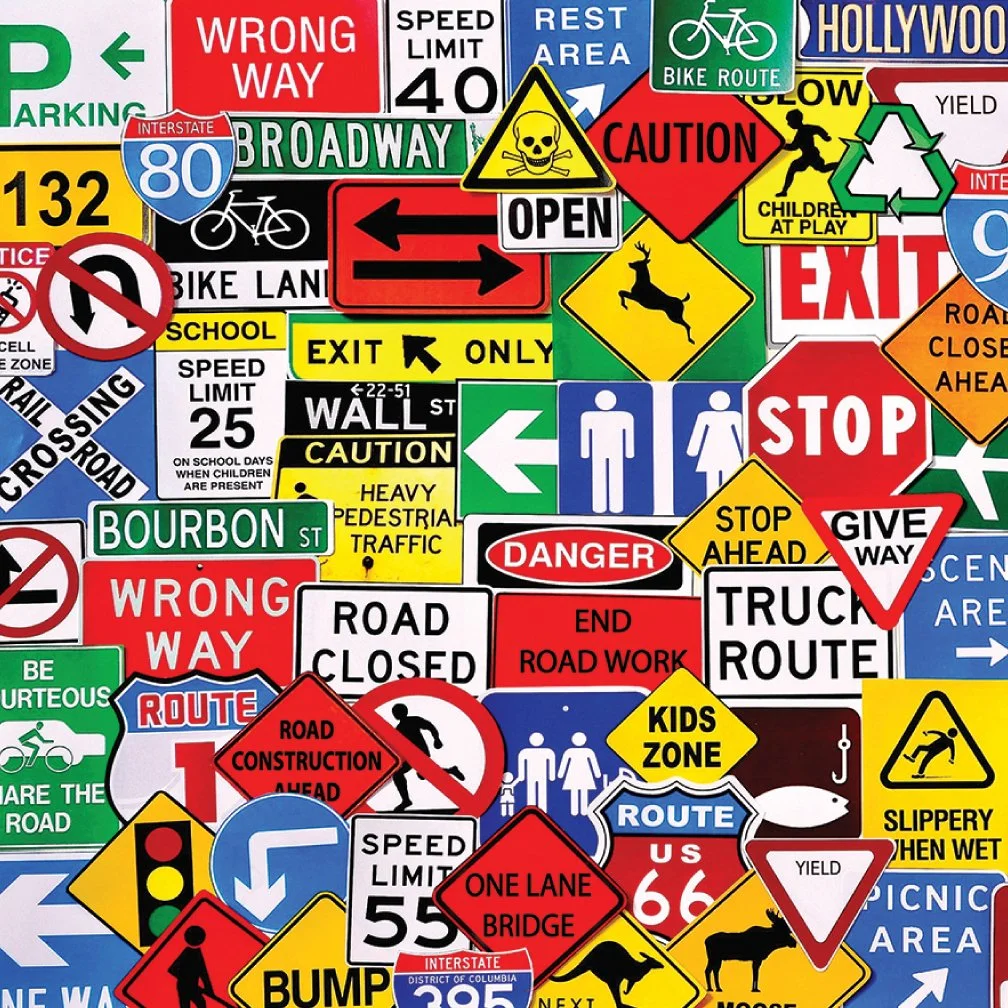 image showing multiple traffic signs