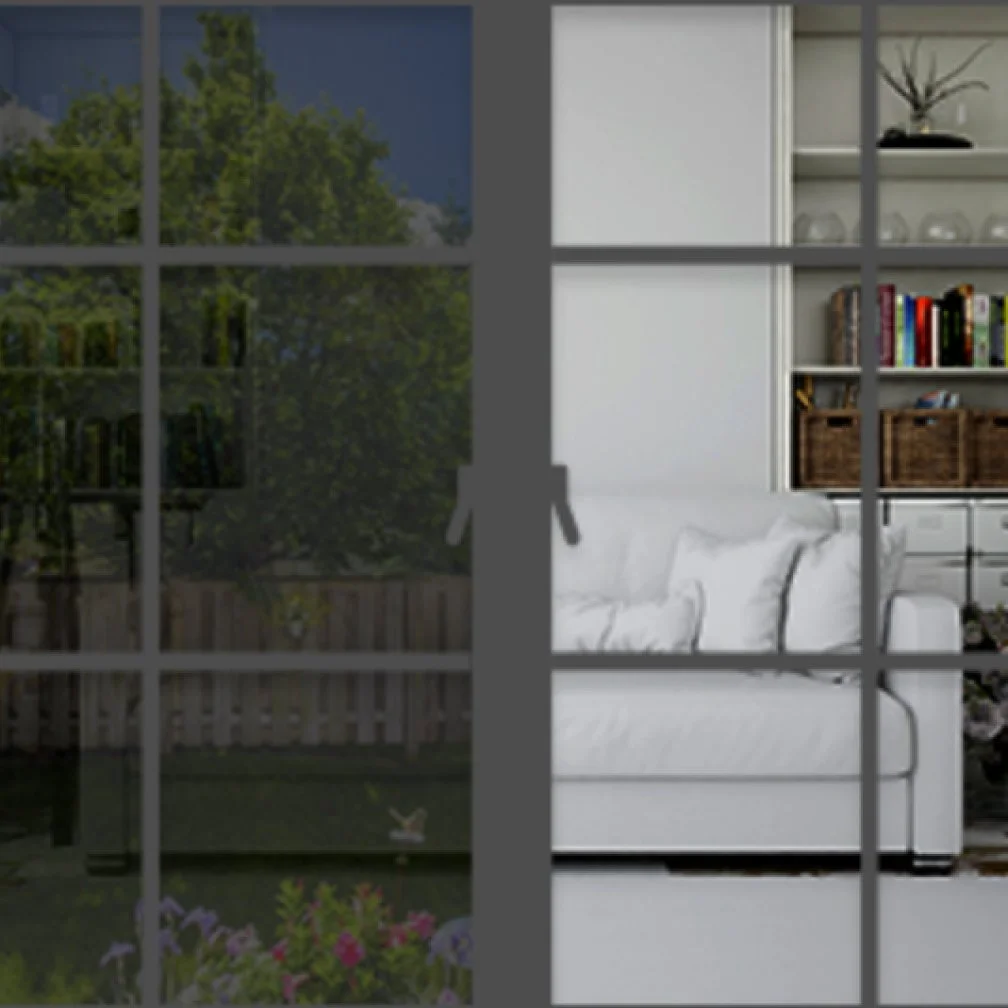 Image of tinted window and untented window