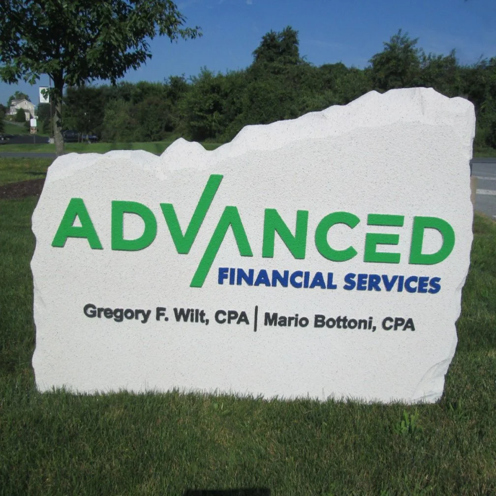 Monument Sign Rock with Acrylic 3D Letters 