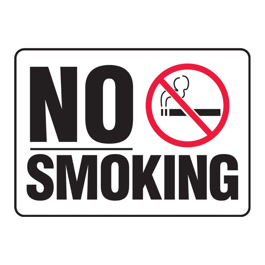 Image of no smoking sign made of metal and direct print with UV protection