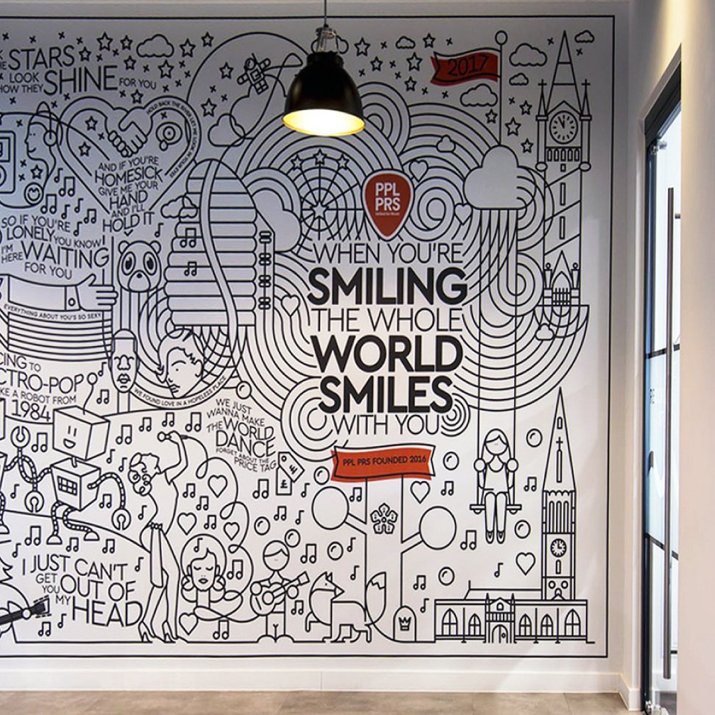 printed commercial wall graphics image