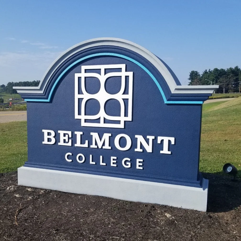 Monument Sign With White 3D Letters