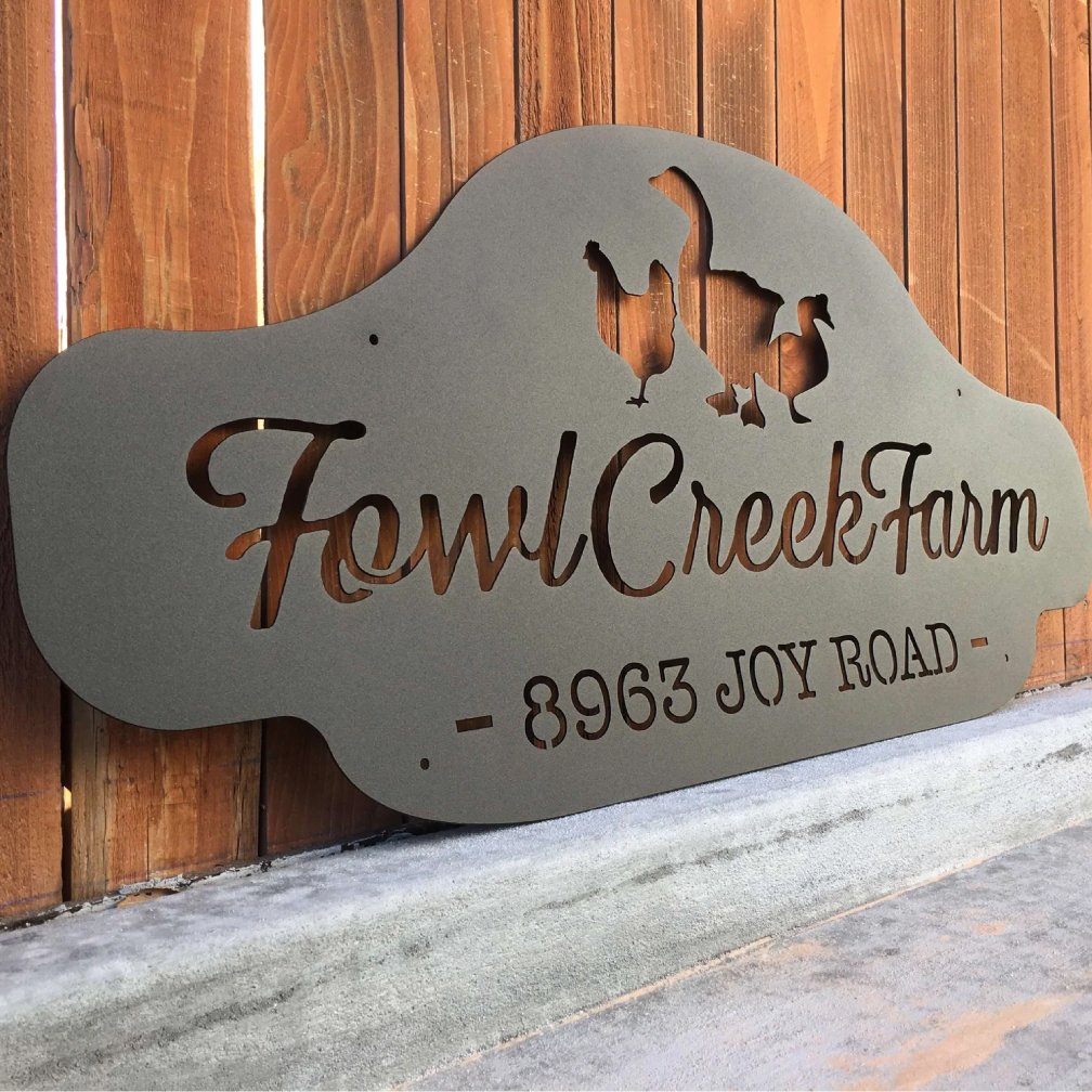 Stenciled Metal Sign