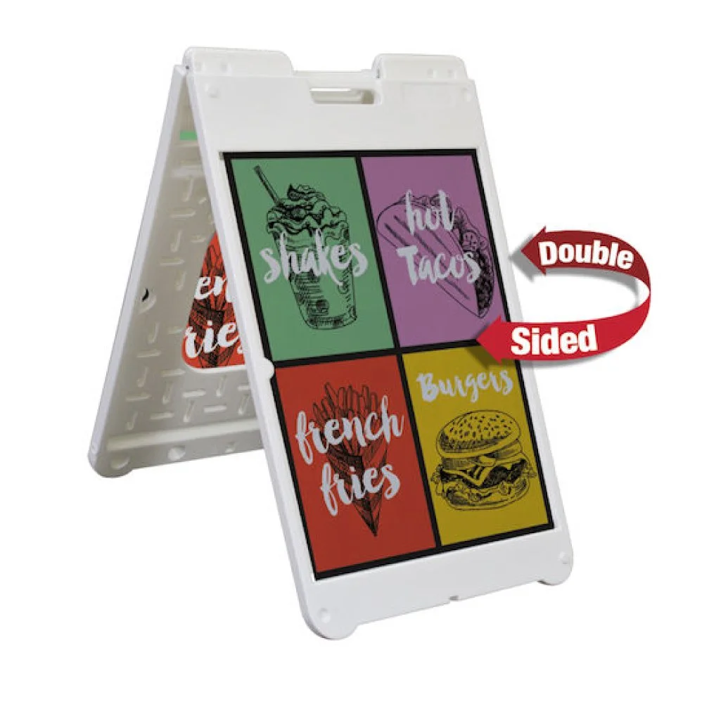 Plastic A Frame Sign White/Black