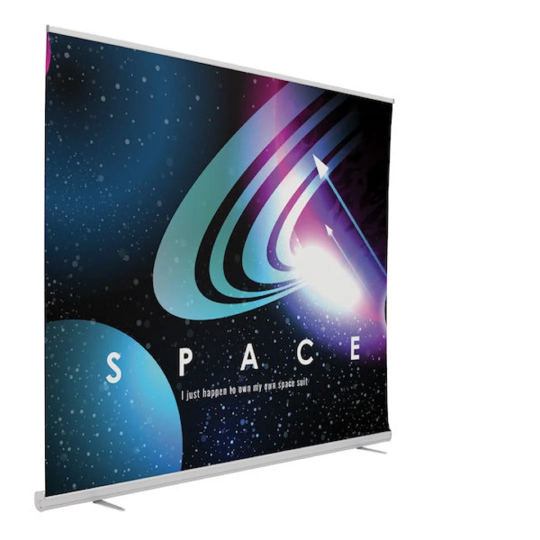 Image of retractable banner backdrop 10ft wide