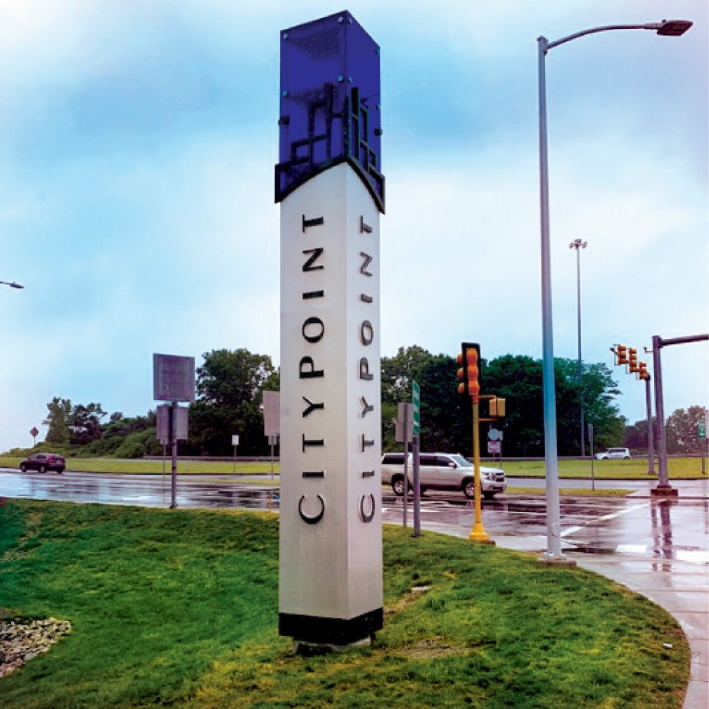 Illuminated Pylon Sign and Push Thru Letters