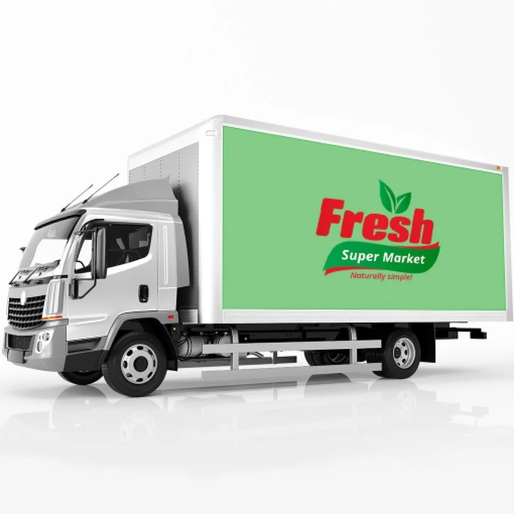 image of box truck wrapped in a printed commercial vinyl wrap.