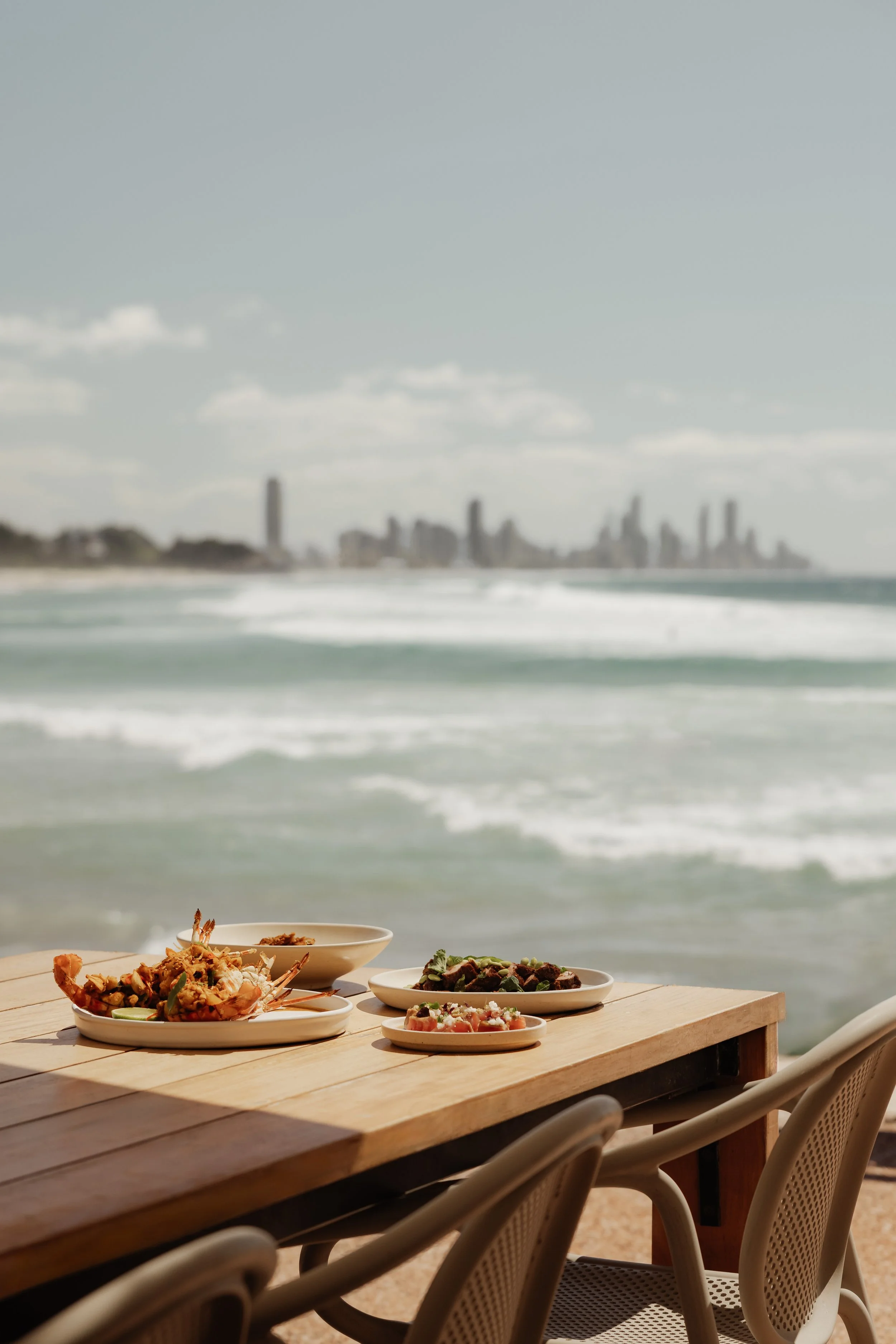 Sunny Patio View from Rick Shores in Burleigh Heads, with ocean views on the Gold Coast