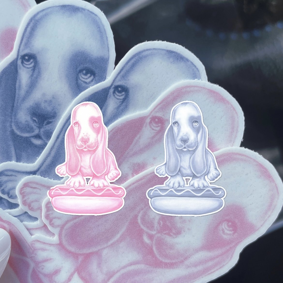 Happy Dog Sad Dog Sticker 2Pack